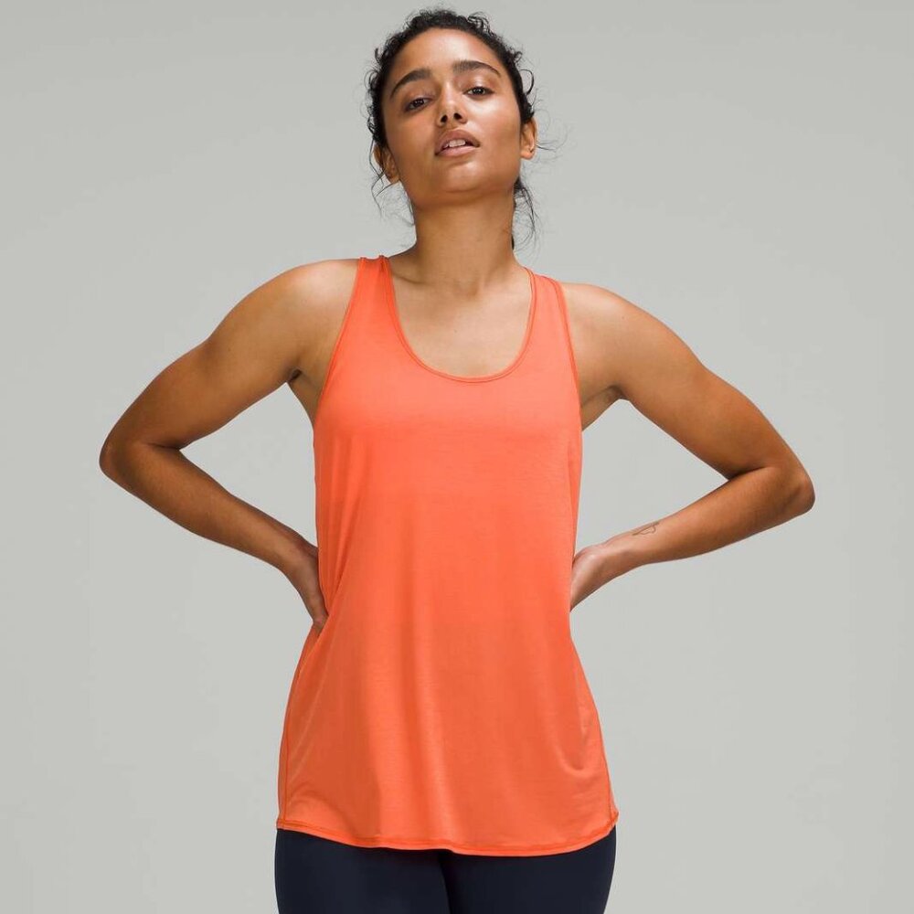 BNWT Lululemon Essential Pleated Tank Top Racerback in Warm Coral, Size 12